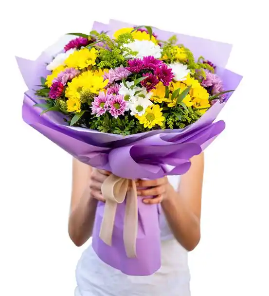 Renklerin Dili Canlı Gerbera ve Papatya Buketi