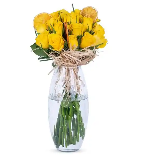Carignan Serisi 16 Sarı Gül Tutkusu Çiçek Aranjman