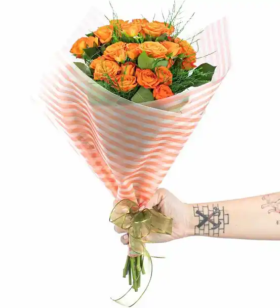 Sunshine Serisi - Mini Turuncu Gül Buketi