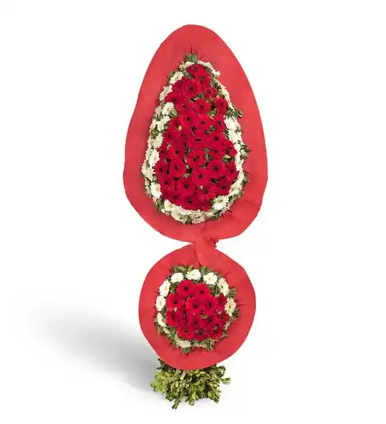 Mutluluklar Kırmızı Gerbera Kutlama Çelengi