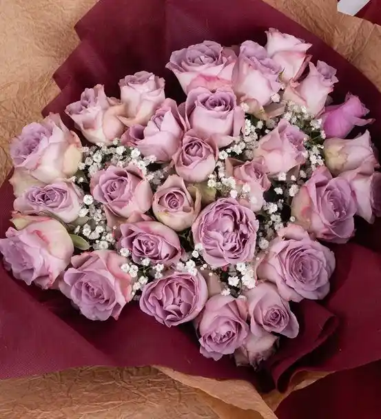 Lovable Kalpli Lilarenk Gül Tasarım Buketi