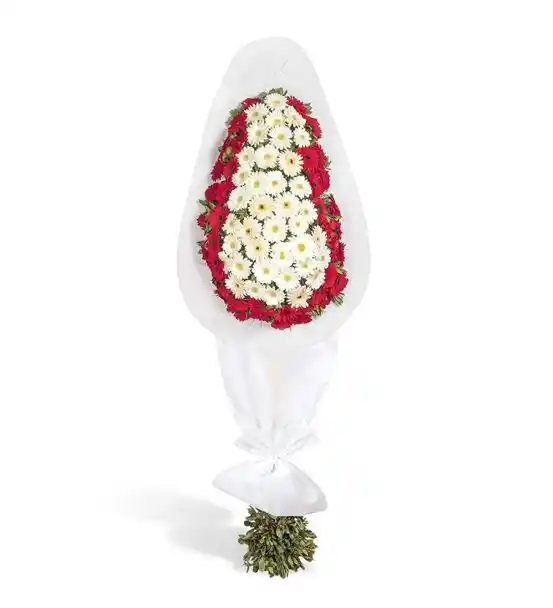 Kırmızı Beyaz Gerbera Tebrik Çelengi