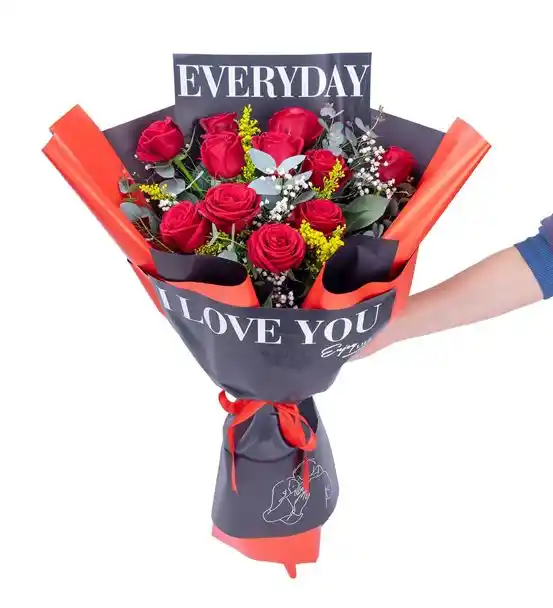 Alev Kırmızısı Tutkunun Net İfadesi Gül Buketi