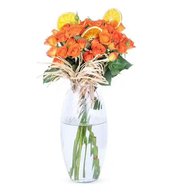 Carignan Serisi Turuncu Çardak Gül Aranjmanı