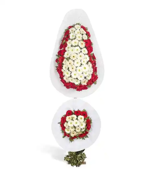 Tatlı Düşler Kırmızı Beyaz Gerbera Kutlama Çelengi